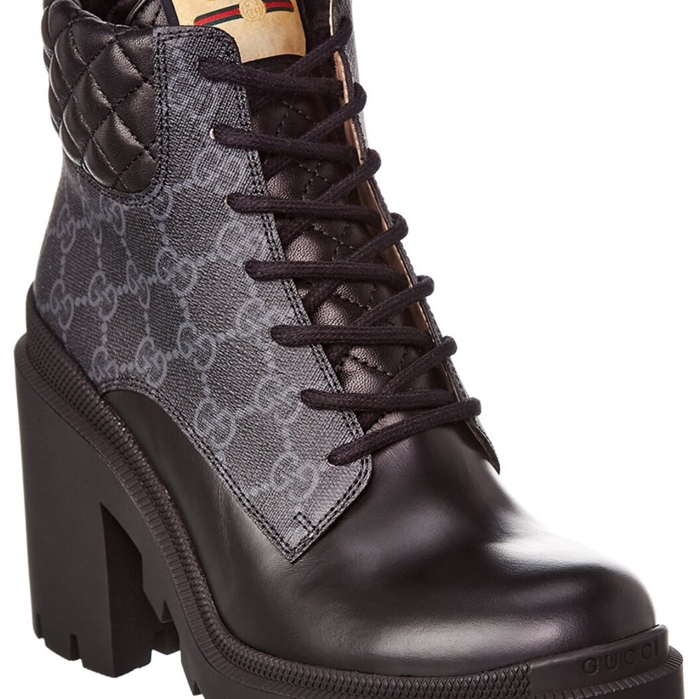 Gucci Black Lace-Up Women's Boots